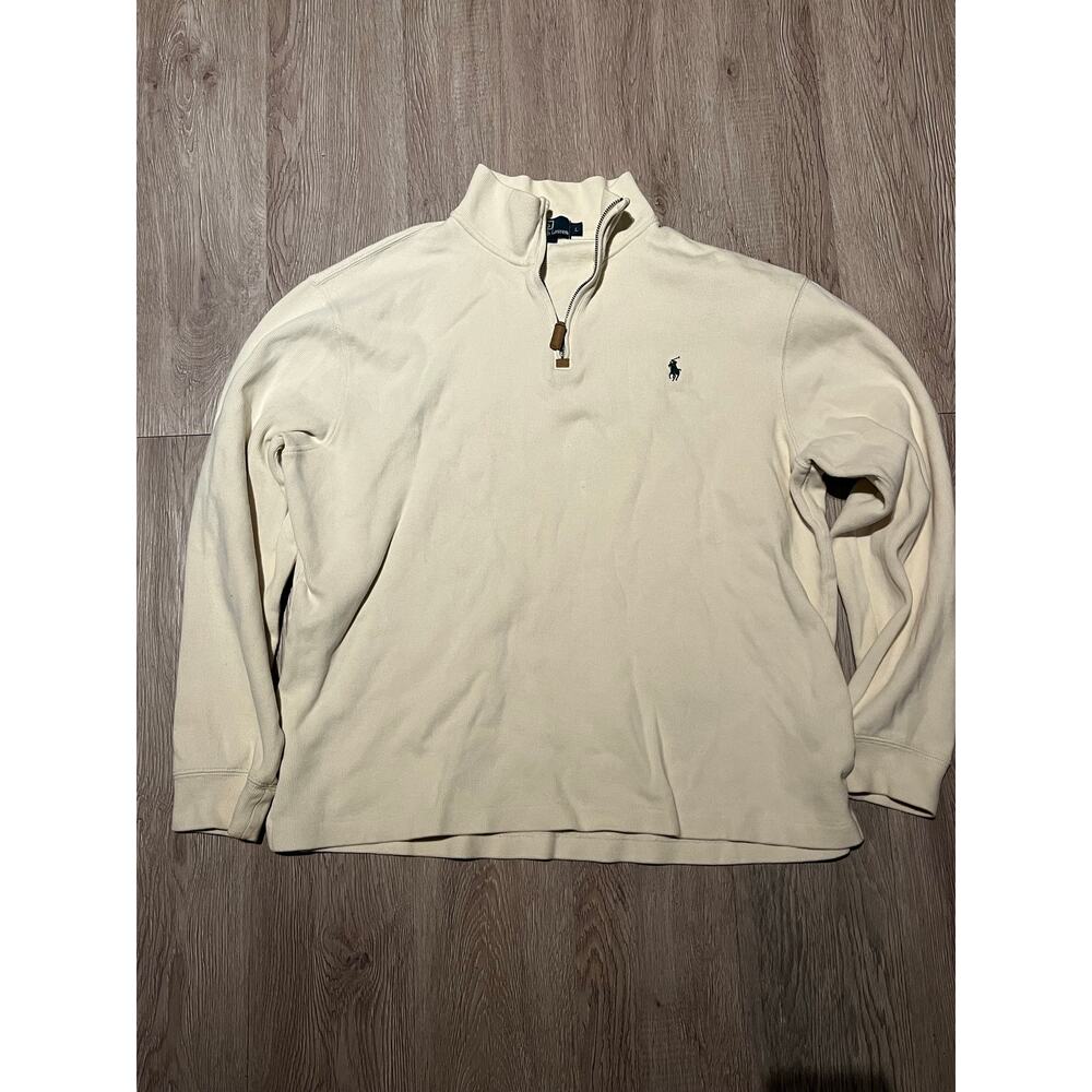 Polo Ralph Lauren - Quarter Zip sweater / Cream / Large